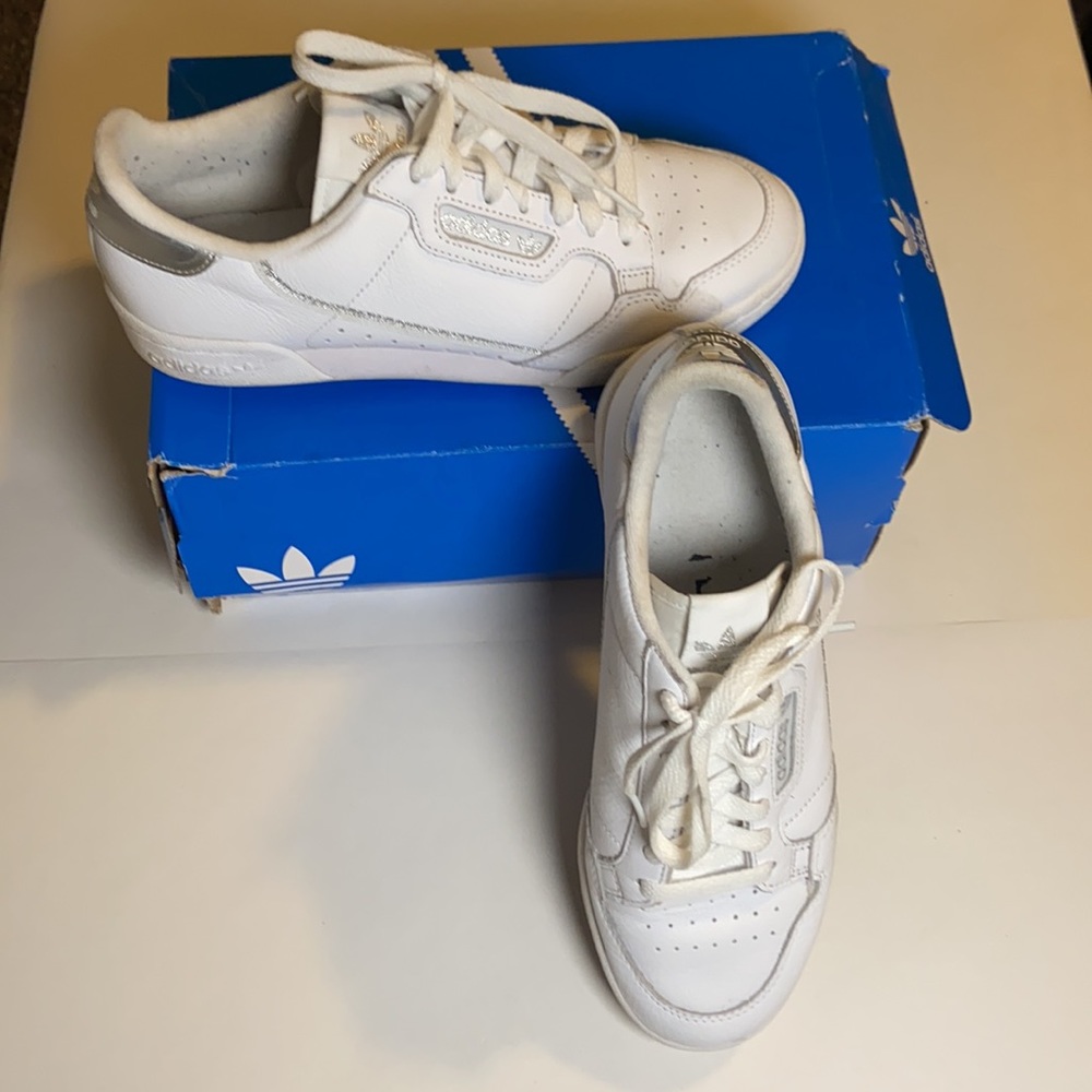 White/sliver Adidas only worn 3 times